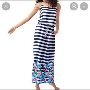 Tommy Bahama Palmparidise maxi dress nautical theme rayon Sz small